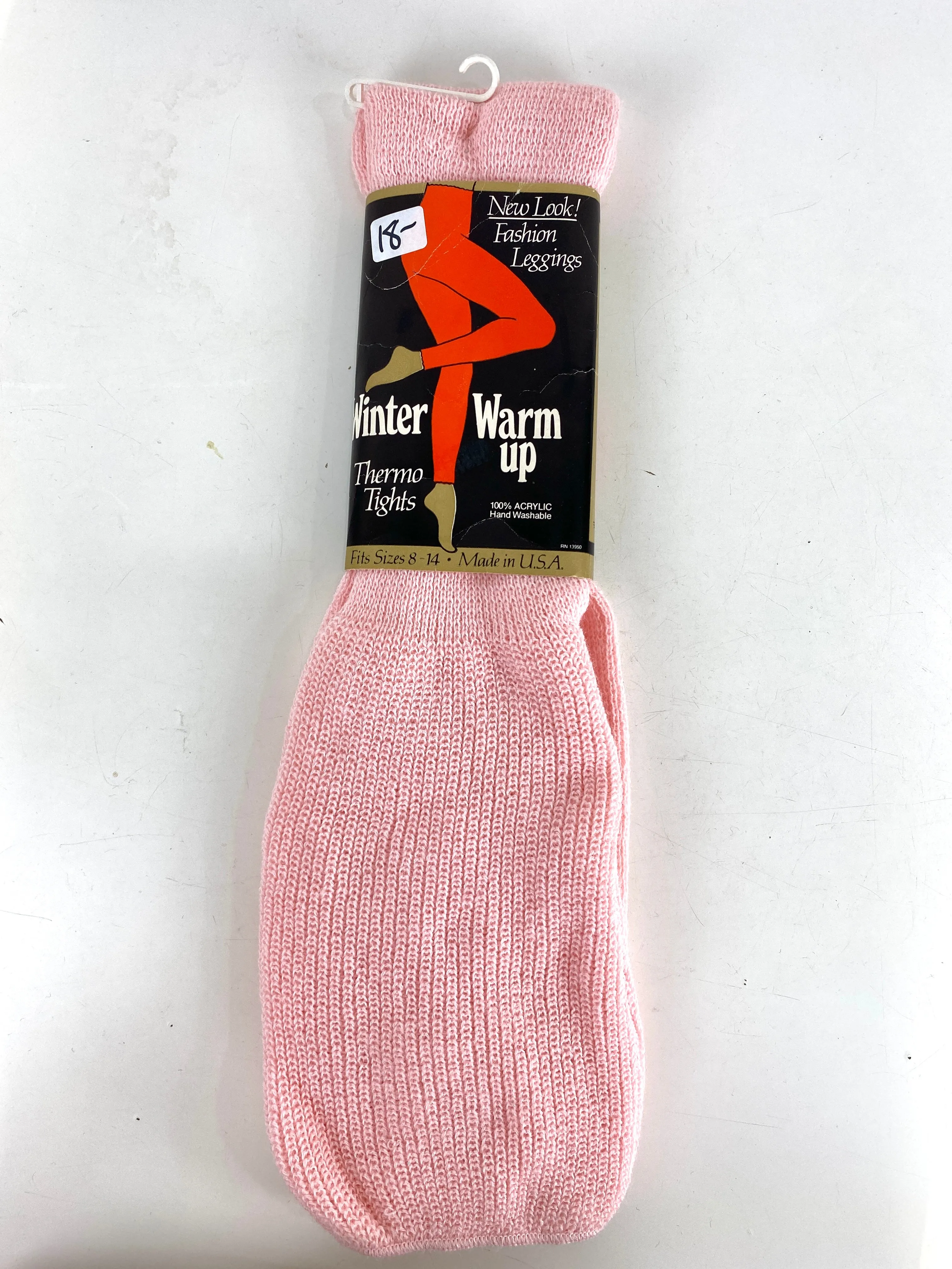 1980s Vintage Deadstock Winter Warm-Up Thermo Tights, Footless Knit Fashion Leggings, NOS