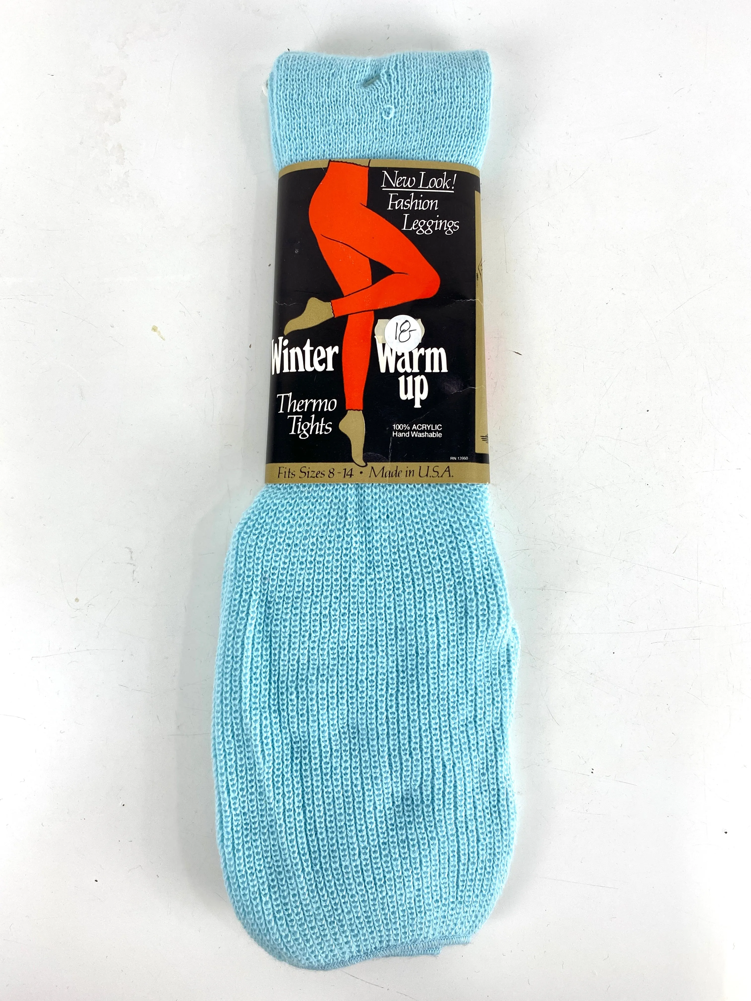 1980s Vintage Deadstock Winter Warm-Up Thermo Tights, Footless Knit Fashion Leggings, NOS