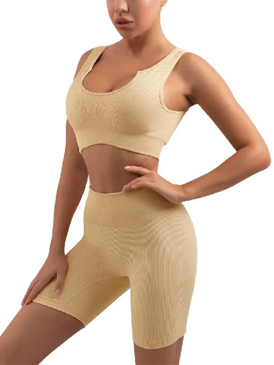 2 piece Ribbed U-Neck Sleeveless Set