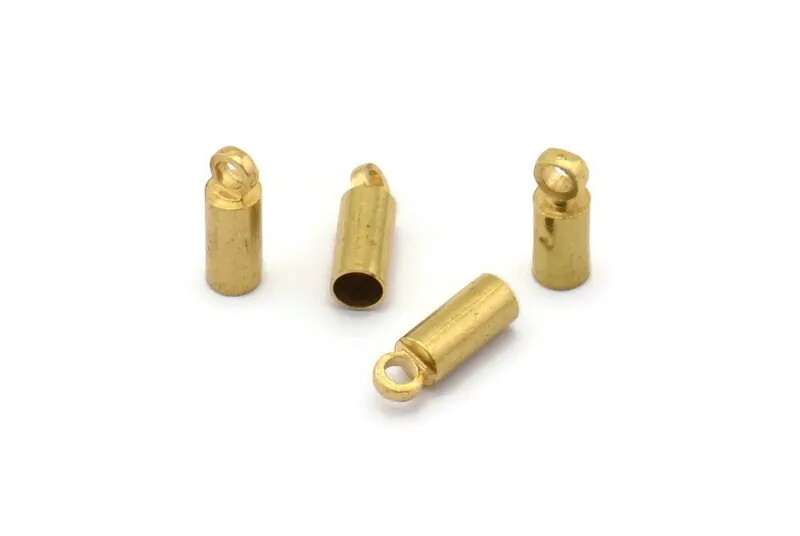 9mm Cord Ends, 50 Raw Brass End Cap, Cord Tip Cord Ends - (9x3mm) E001 B0016