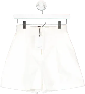 & Other Stories White Cotton High Rise Shorts UK 4