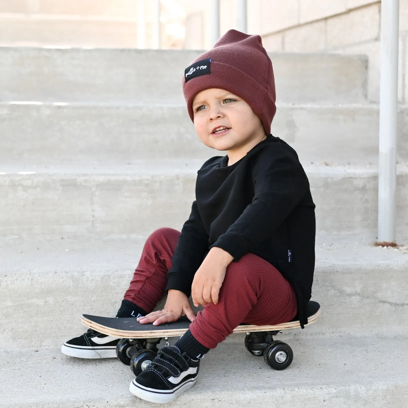 BAMBOO RIB LEGGINGS- Oxblood