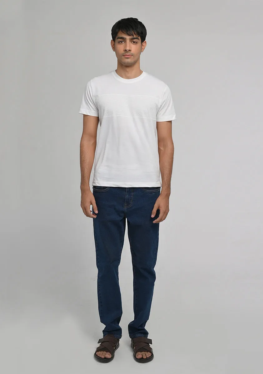 Basic Jersey Round Neck OFF White T-Shirt