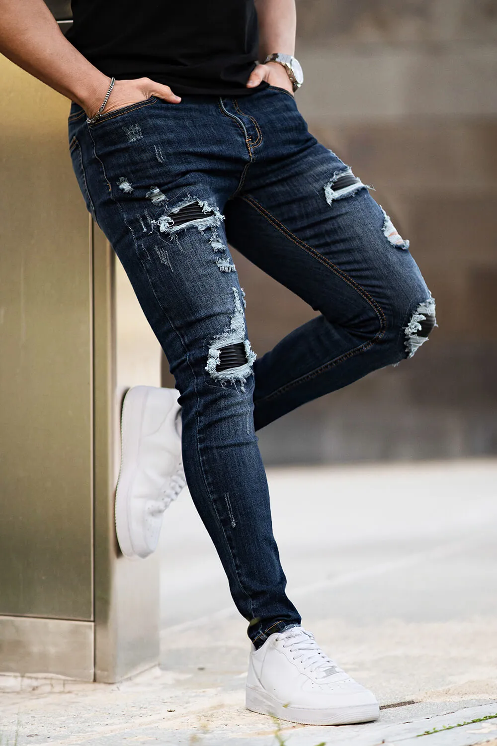 Buy $80 Free Shipping Men's White Skinny Jean - Ripped