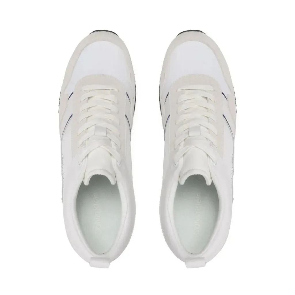 Calvin Klein Low Top Lace Up Mix Trainer HM0HM00985-WHT