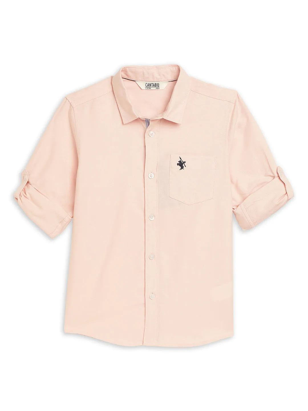 Cantabil Boy's Pink Full Sleeves Shirts