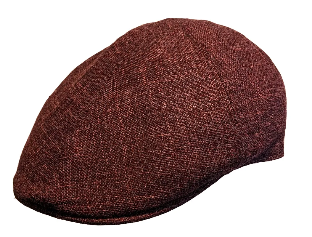 Cappellificio Biellese Summer Virgin Wool\Silk\Linen Blue ivy Maroon flat cap