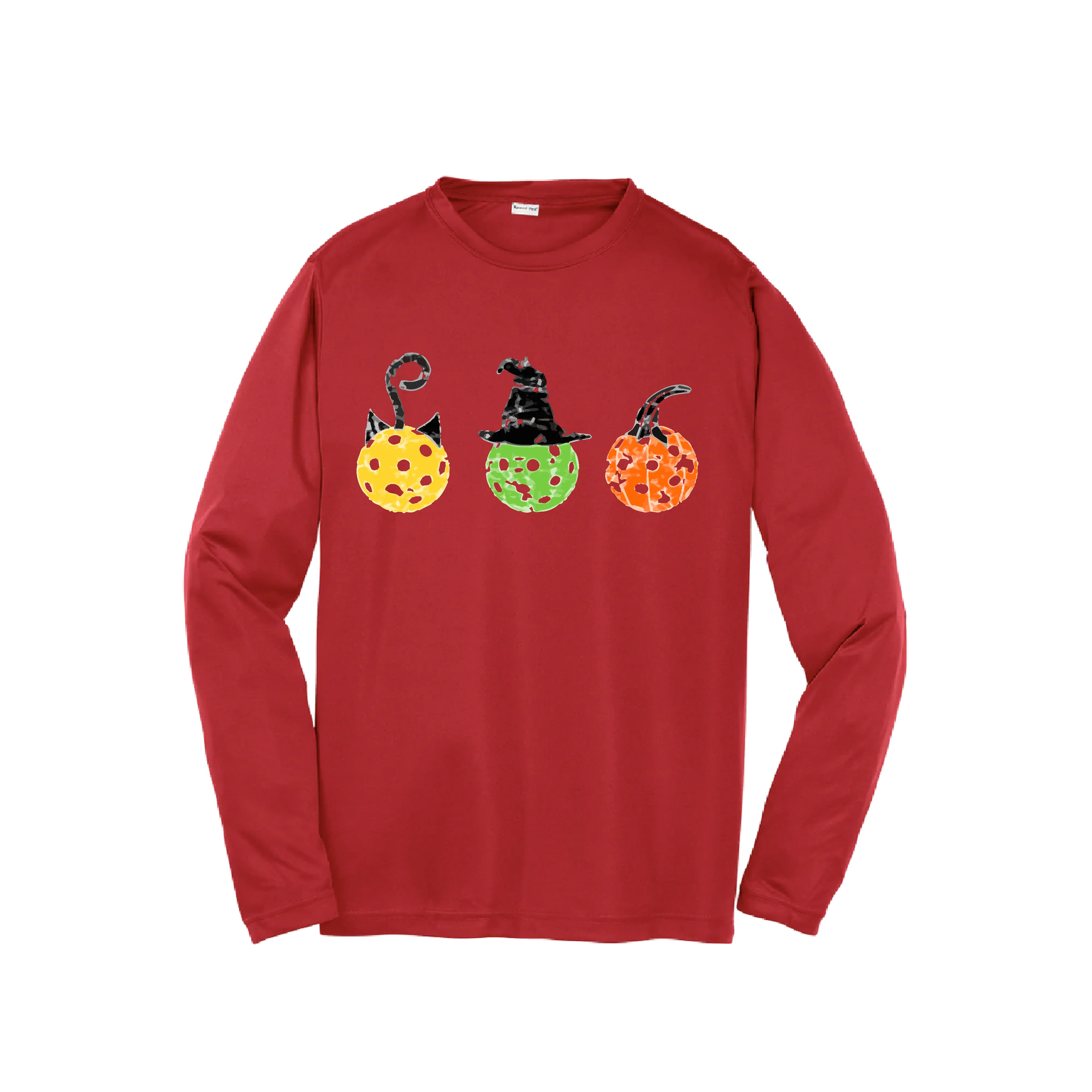 Cat Witch Pumpkin | Youth Long Sleeve Pickleball Shirts | 100% Polyester