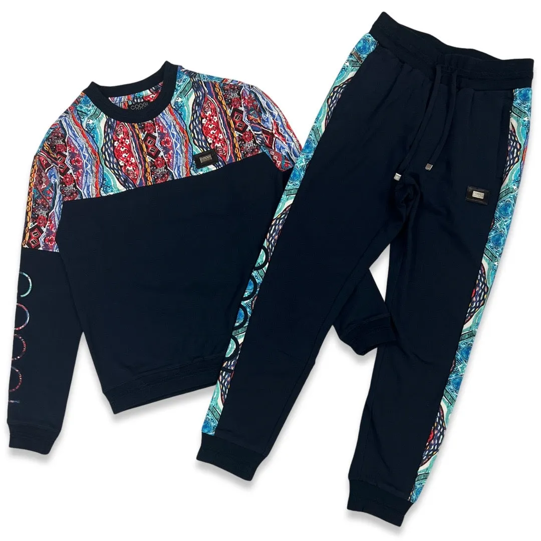 Coogi Blue/Red Sweater Jogging Set