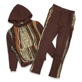 Coogi Brown Hoodie Jogging Set