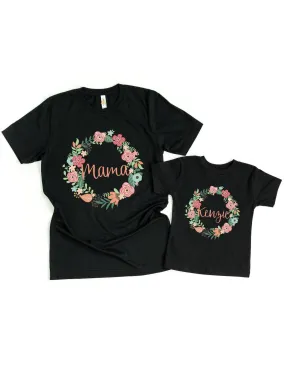 Coral Wreath Mommy & Me Shirts (Set of 2)