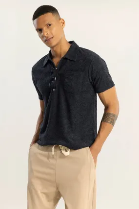 Crescent Circle Navy Polo T-Shirt