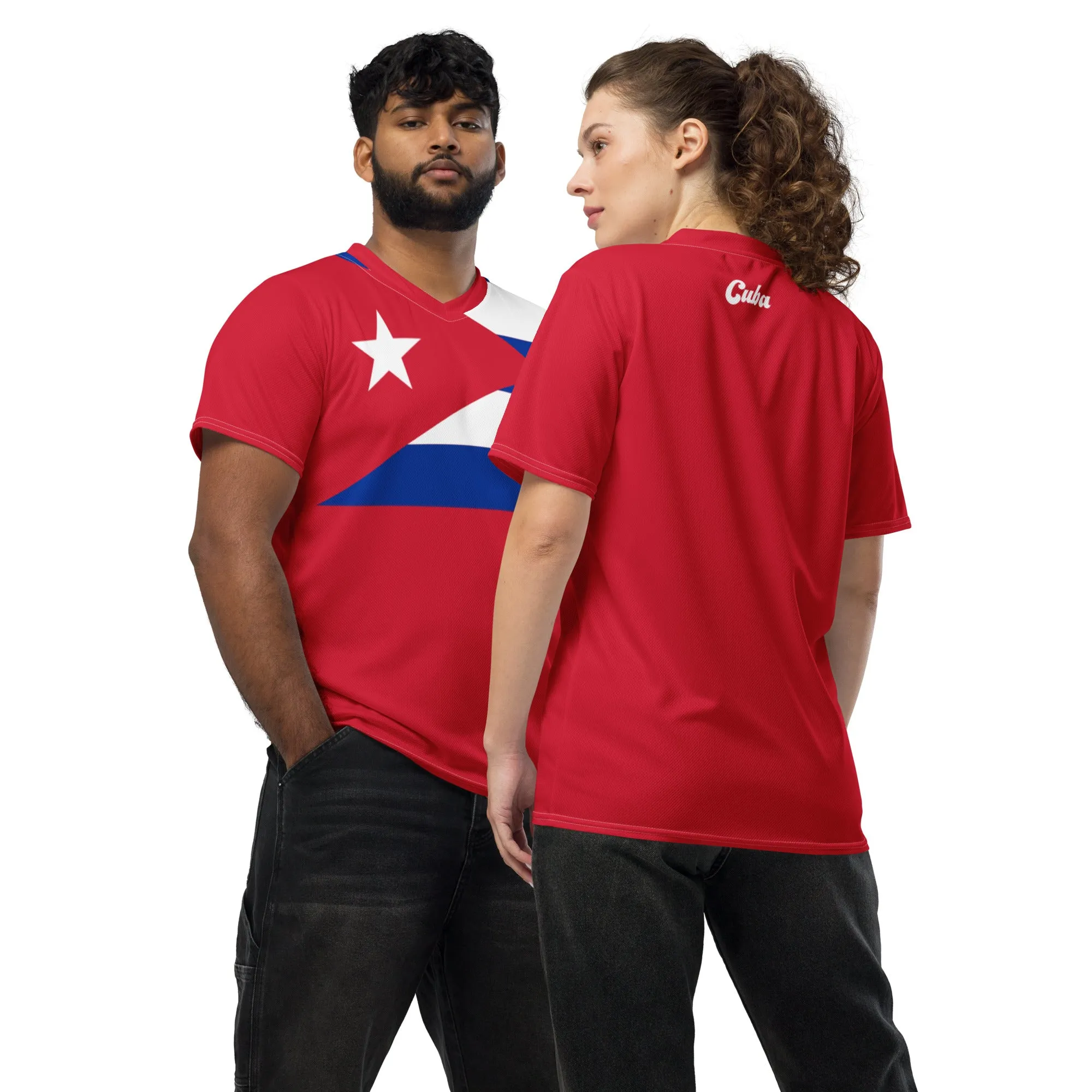 Cuba Flag Recycled Polyester Unisex Sports Jersey Sizes 2XS - 6XL