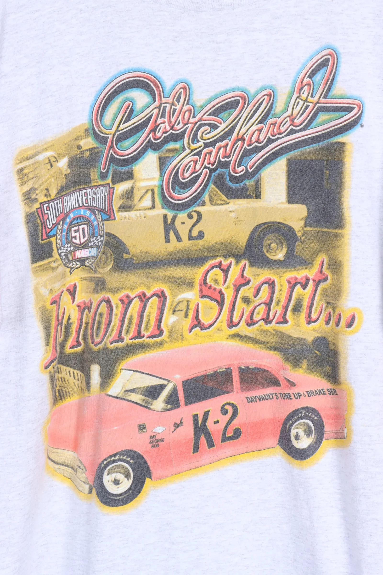 Dale Earnhardt NASCAR 'From Start to The Finish Line' Front Back Tee (XL)