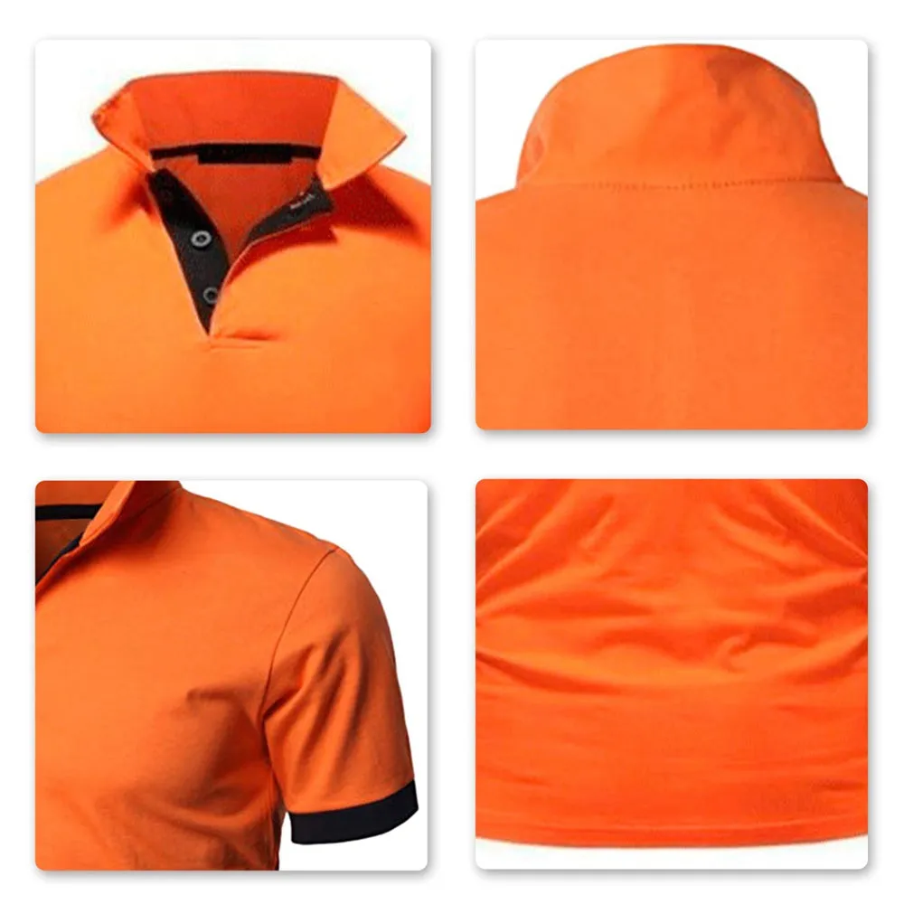 Essential Polos Navy & Orange Classic Polo Shirt Wholesale (   Regular Shipping)