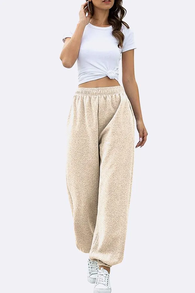 Fleece Full Length Closed Hem Jogging Bottom