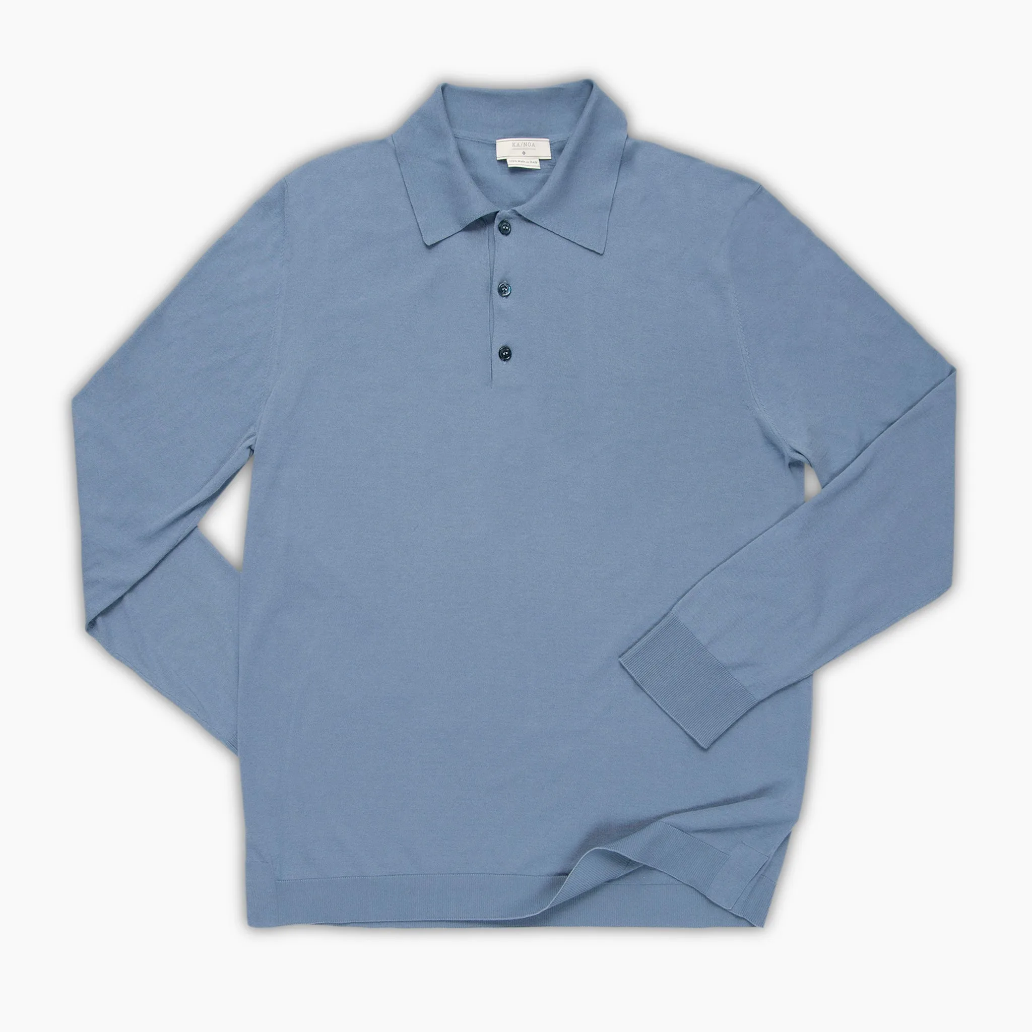 Florent long-sleeved knitted t-shirt in compact Egyptian cotton