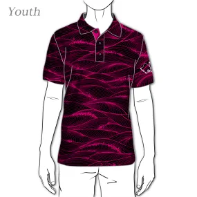 Fluid Black Dragon Fruit - OGA Youth Polo - Black / Pink