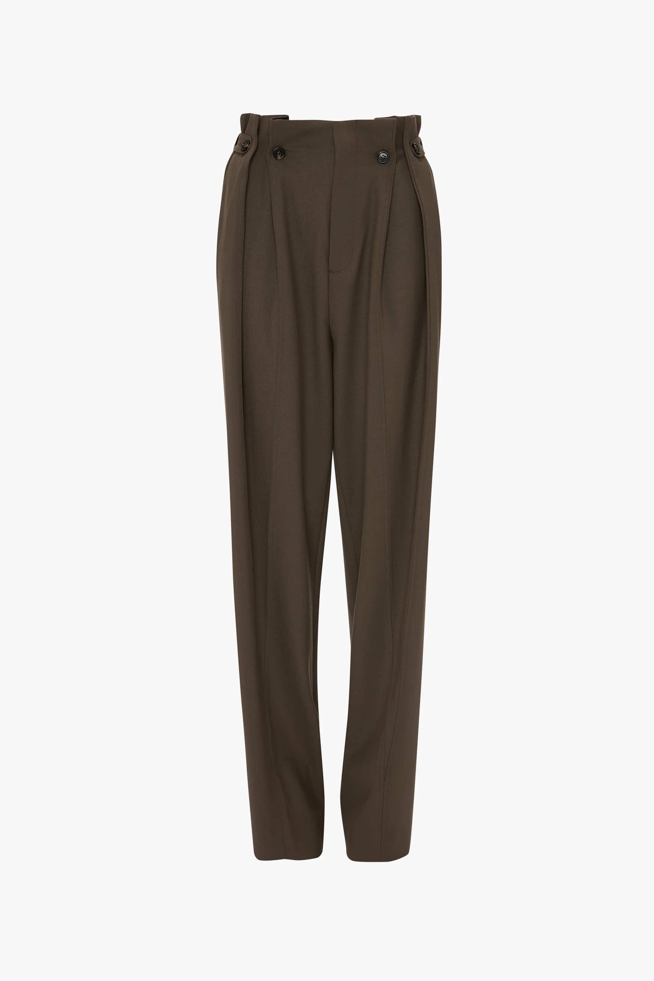 Gathered Waist Utility Trouser In Oregano