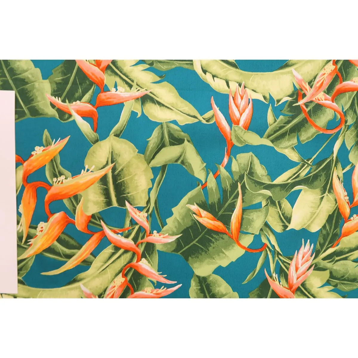 Heliconia Paradise Hawaiian Fabric | Teal BLUE BLU-0021C