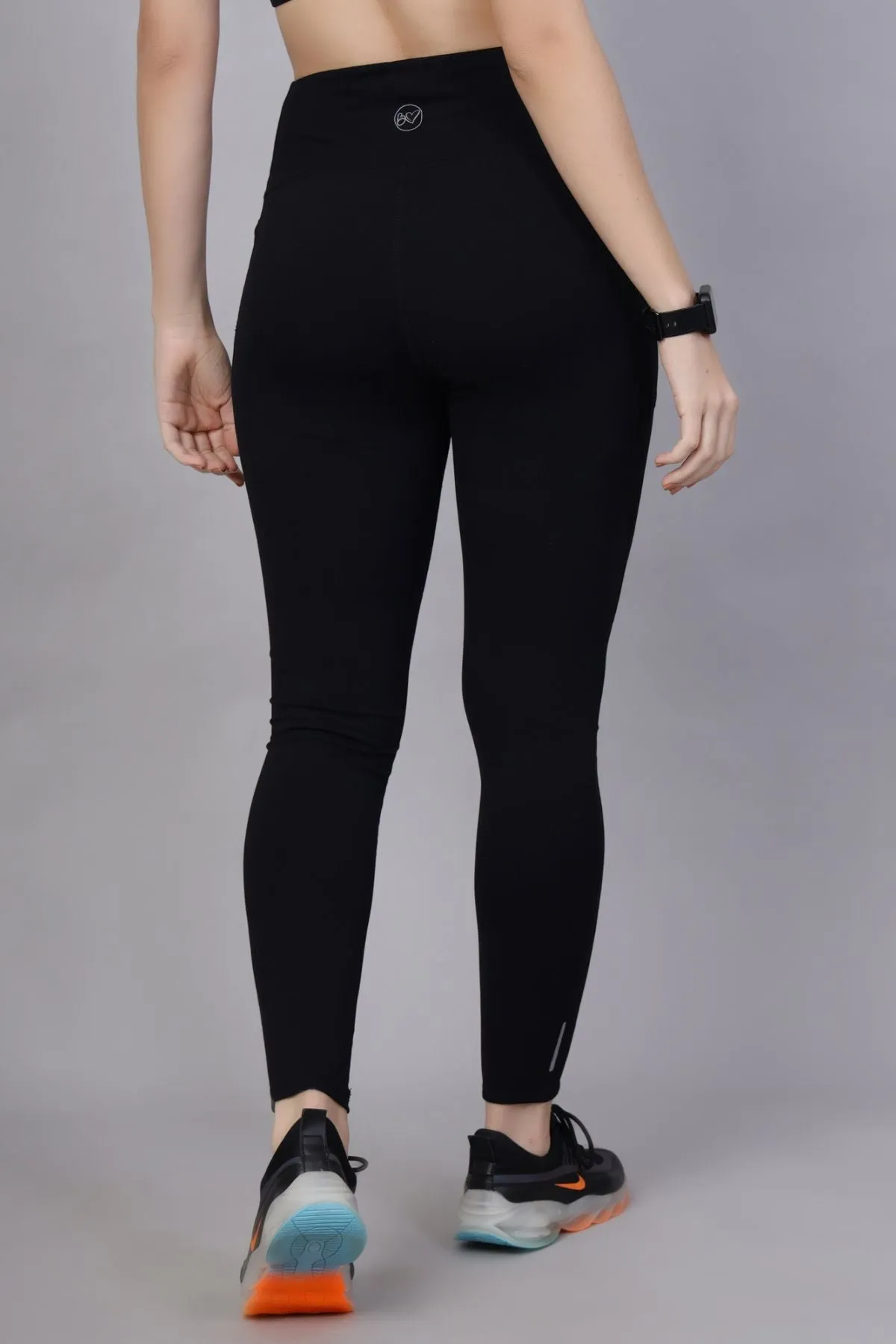 High Waisted Gentle Compression Black Postpartum Leggings