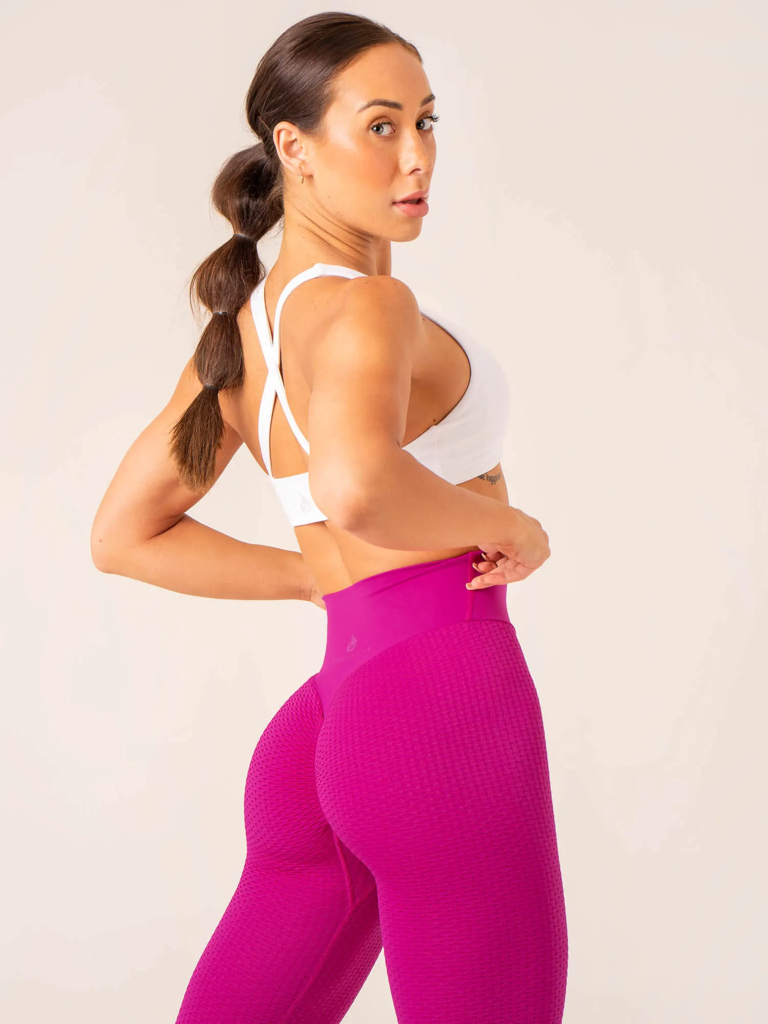 Honeycomb Scrunch Seamless Leggings - Fuchsia