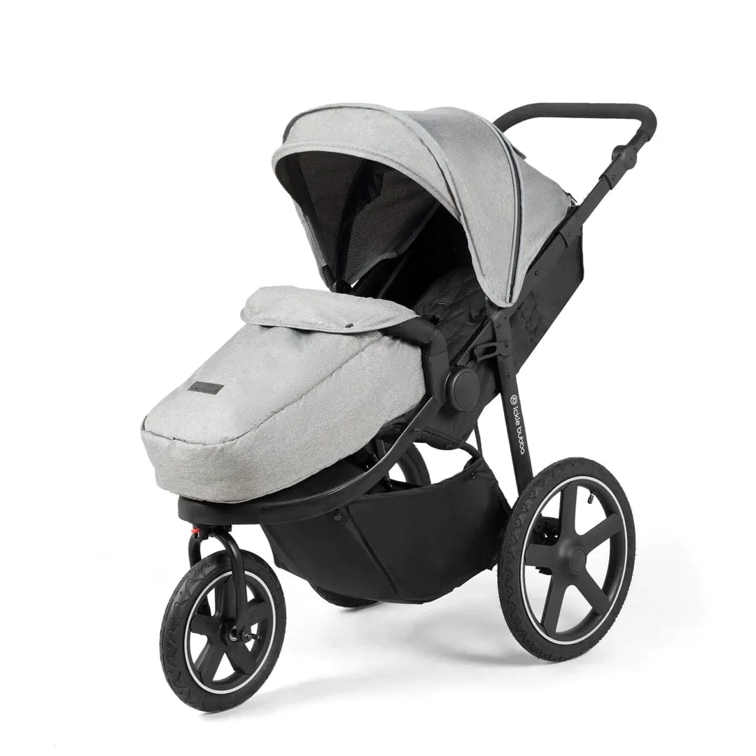 Ickle Bubba Venus Max Jogger Stroller I-Size Travel System with Isofix Base - Black / Space Grey / Black