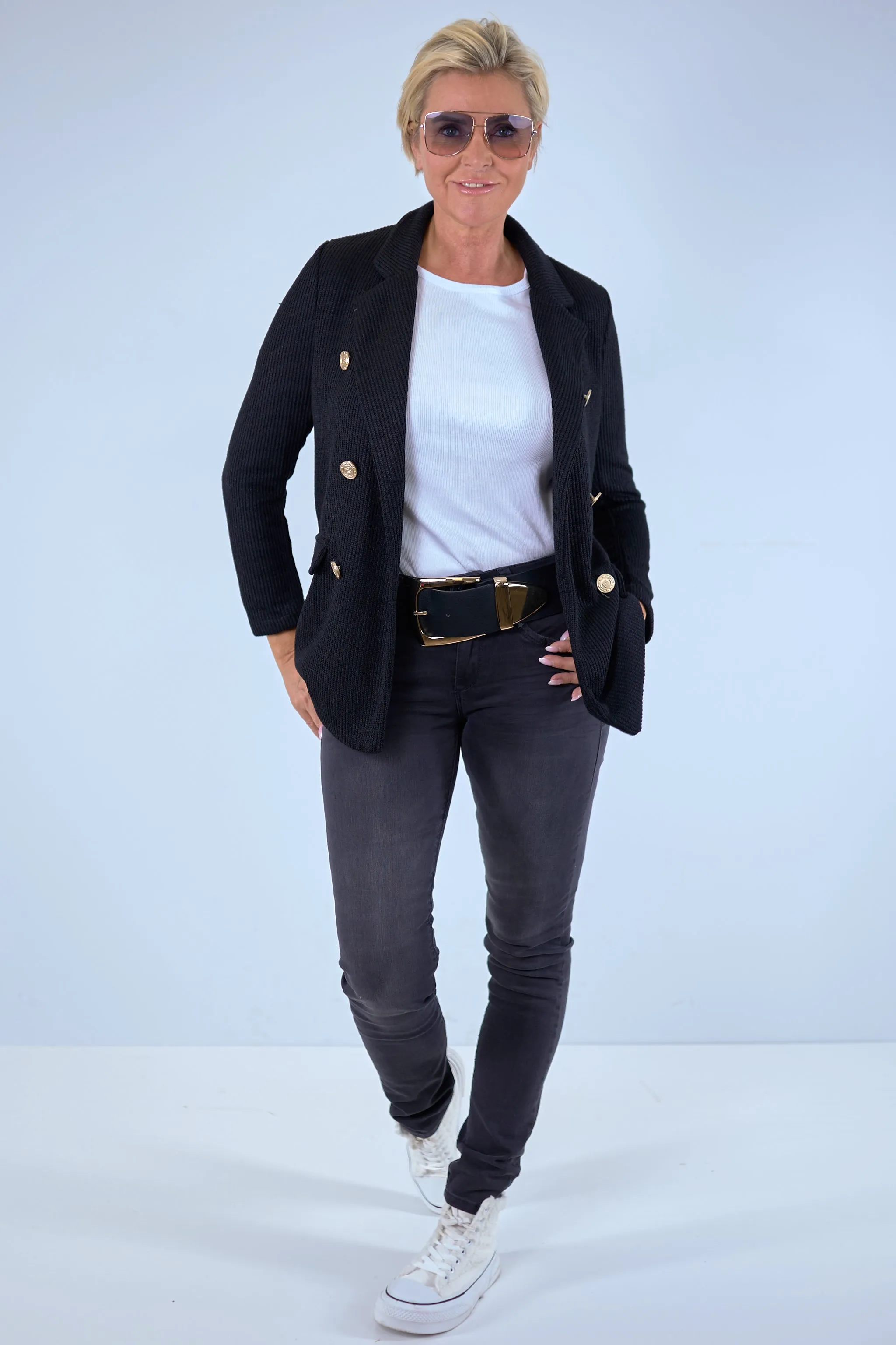 Jeans "EnyaTZ  Womanshape", black brushed