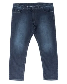 Jeans Uomo Pantaloni Calibrati Denim Scuro Cinque Tasche Taglie Forti Casual GIOSAL-P5821A