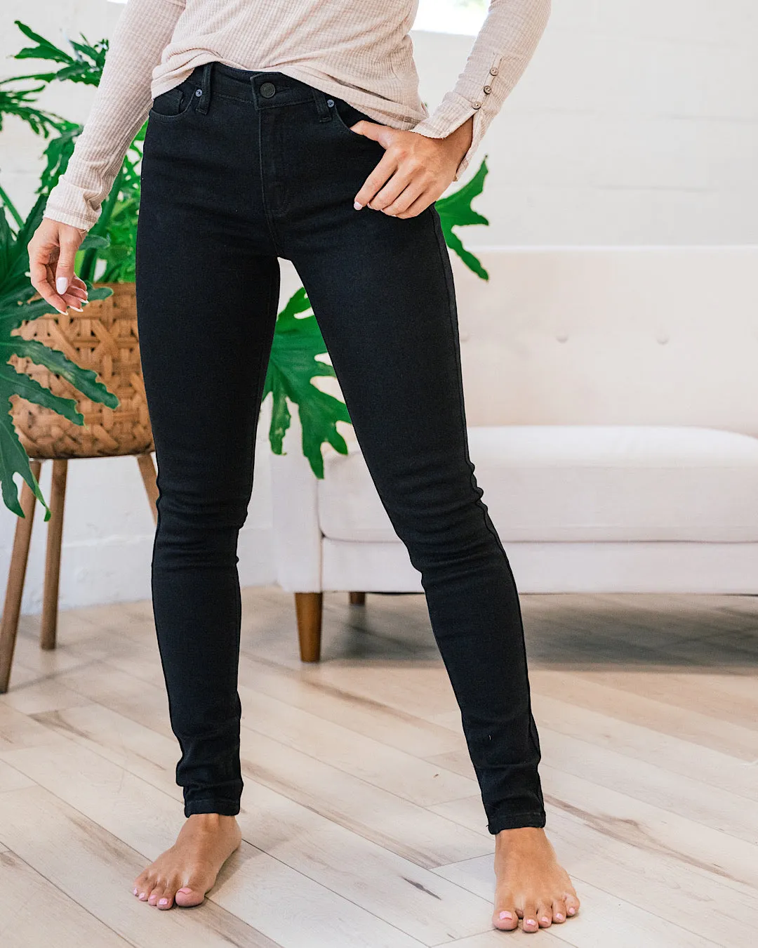 Kancan Lola Black Inner Fleece Skinny Jeans