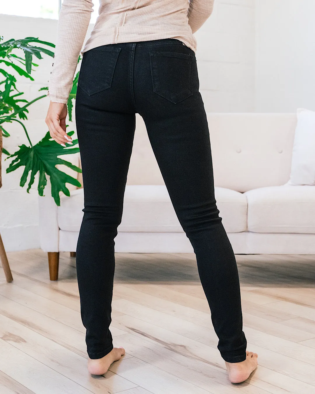 Kancan Lola Black Inner Fleece Skinny Jeans