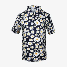 KIDS Daisy Flower Cool Tech Performance Golf Polo