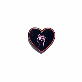 Love As Activism pin supporting Indivisible