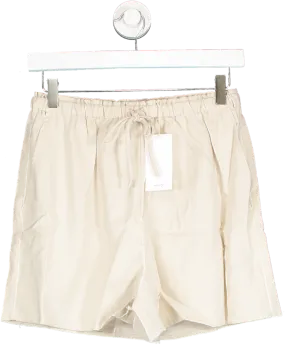 MANGO Beige Elastic Waist Shorts UK XS