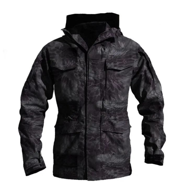 Men's Camo Waterproof Multi-Pocket Outdoor Camping Coat