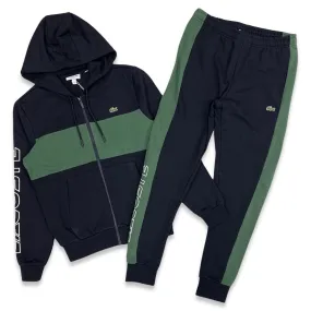 Men’s Fleece Block Jogging Set In Navy/Green