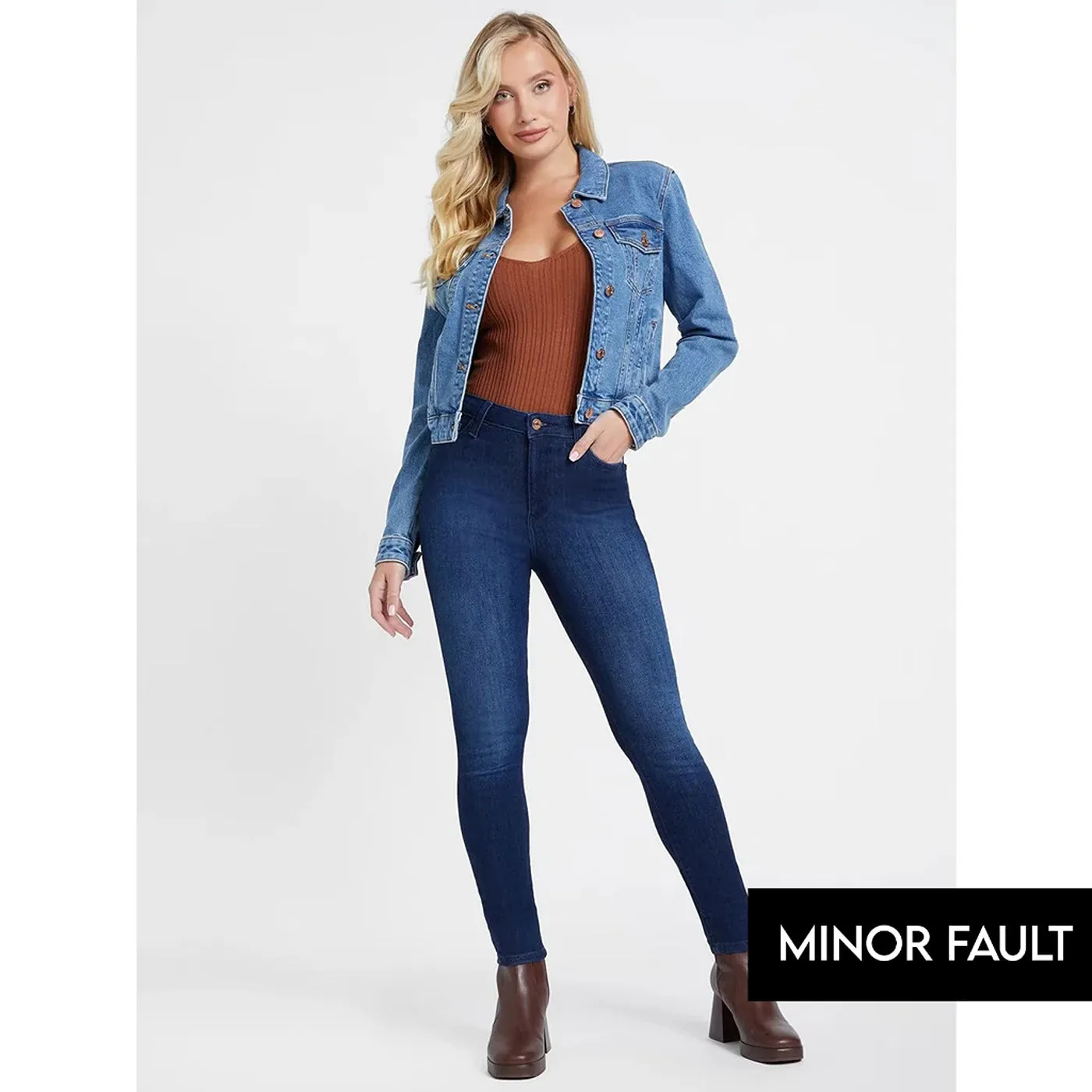 (Minor Fault) Dark Wash High Rise Skinny Jeans