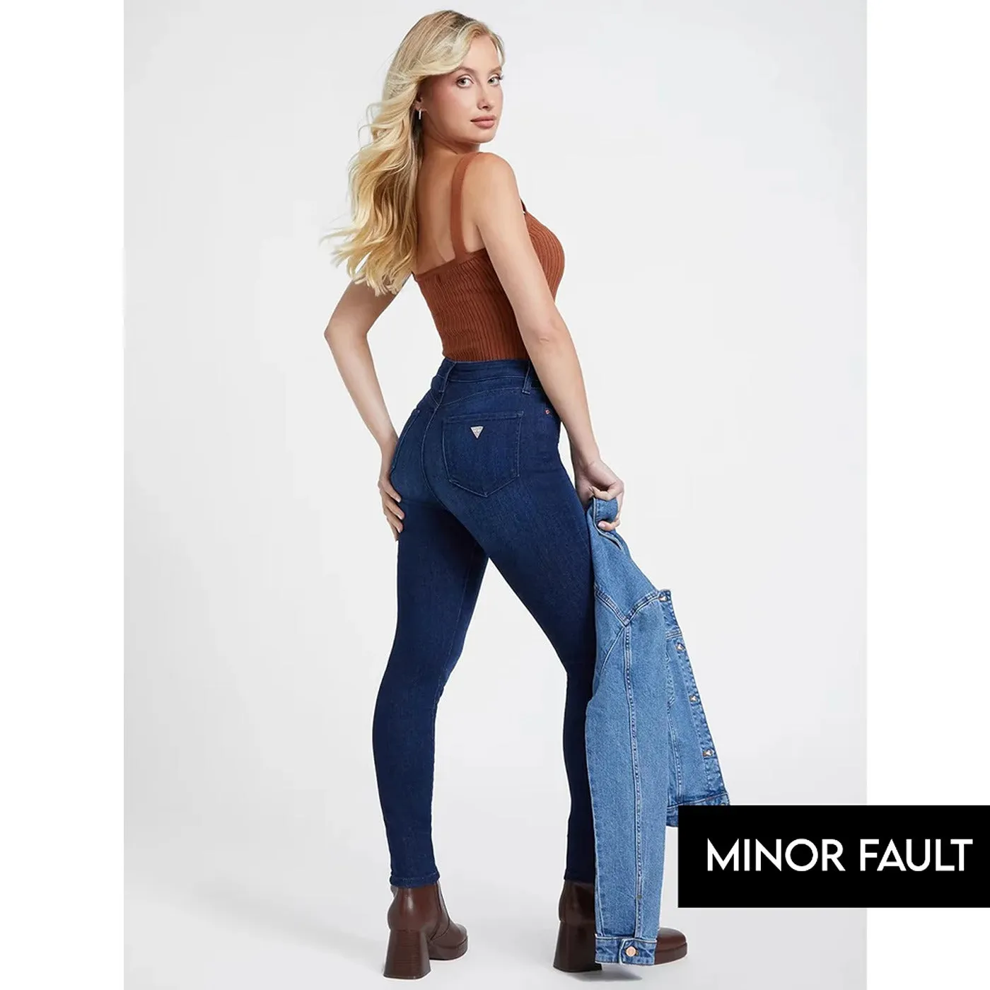 (Minor Fault) Dark Wash High Rise Skinny Jeans