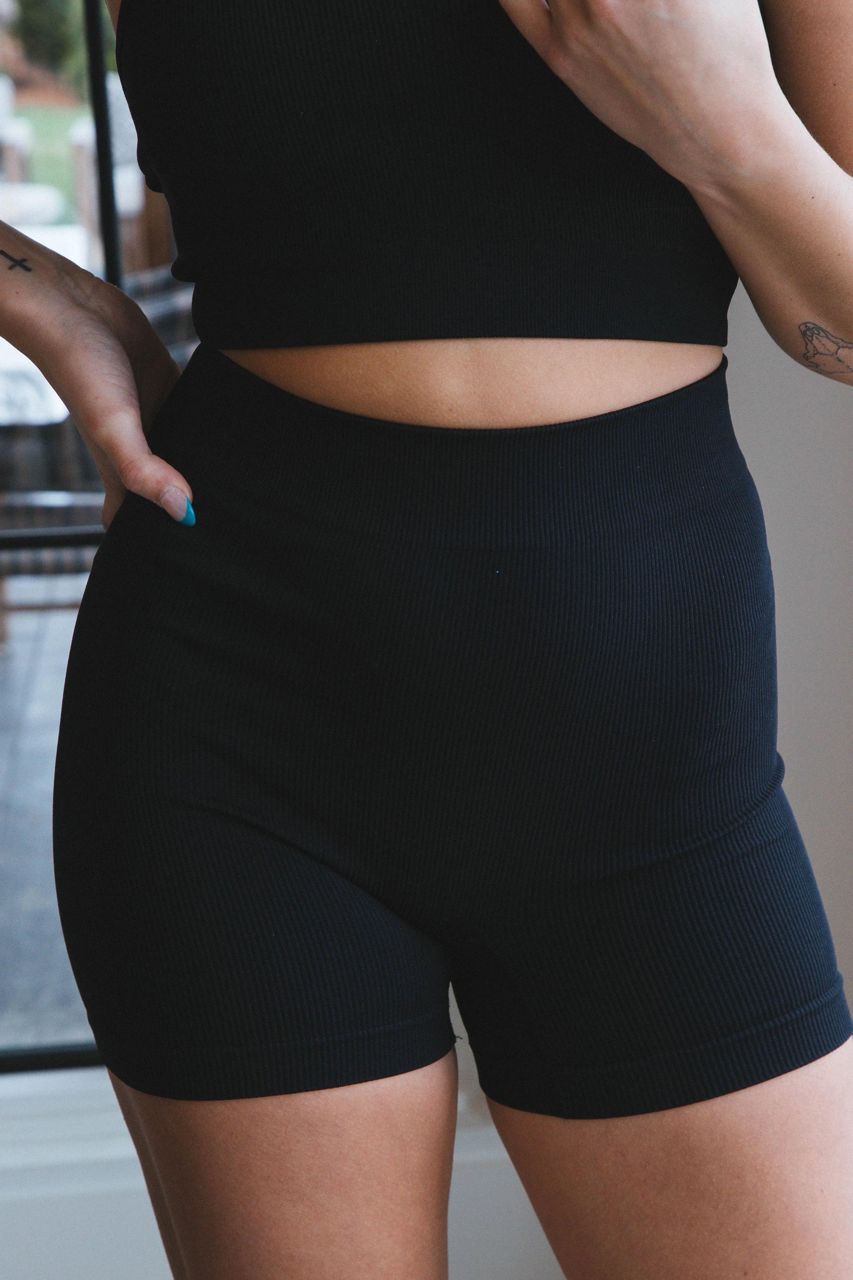 Myla Seamless Shorts, Black