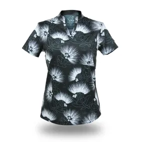 Obsidian Lehua - OGA Women's Polo - Obsidian Black