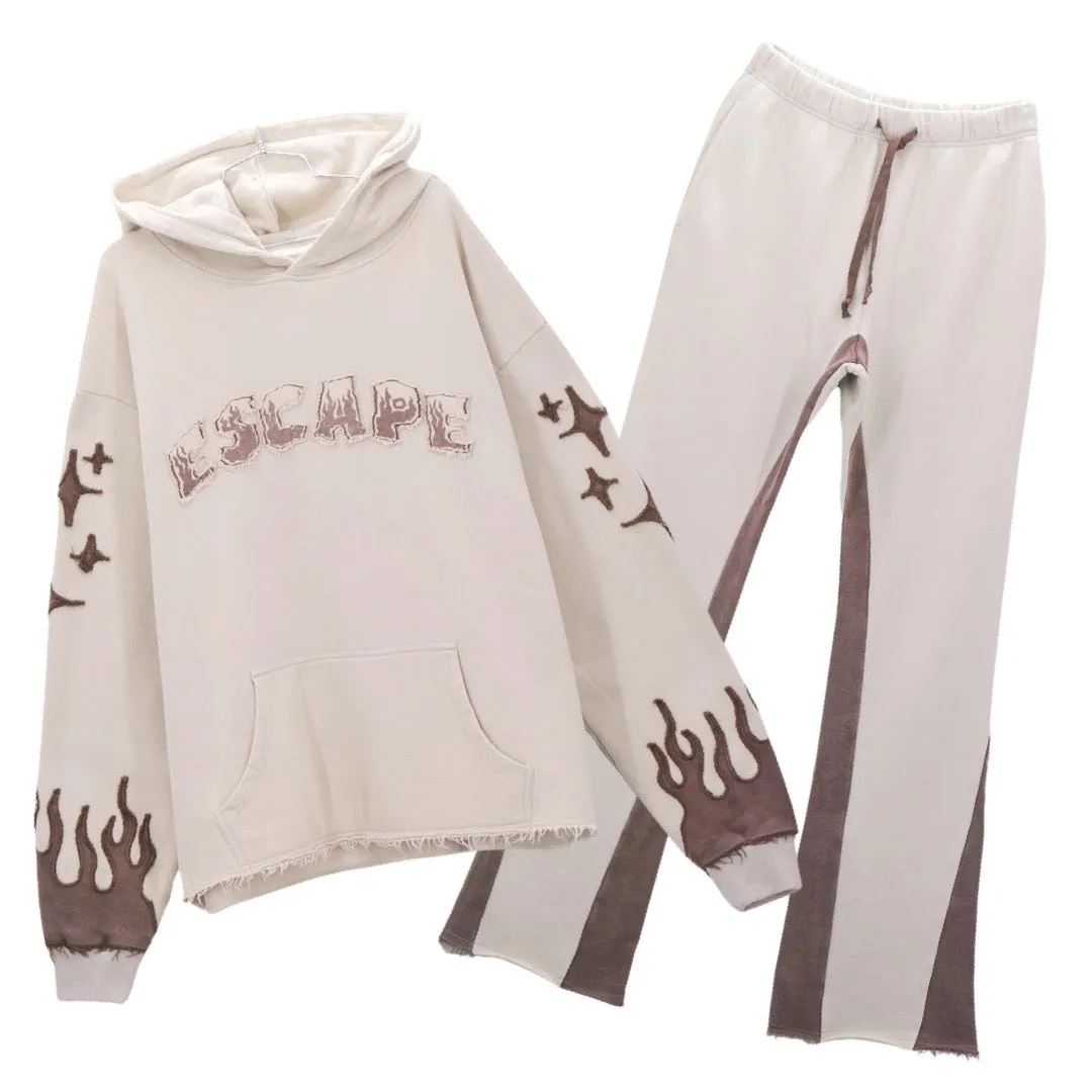 Paradise Lost “Escape” Cream Flared Jogging Set