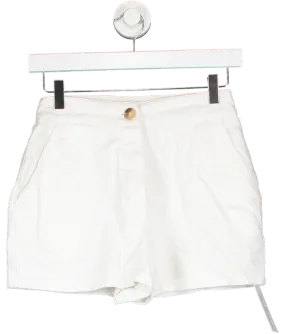 PrettyLittleThing White Cotton Shorts UK 6