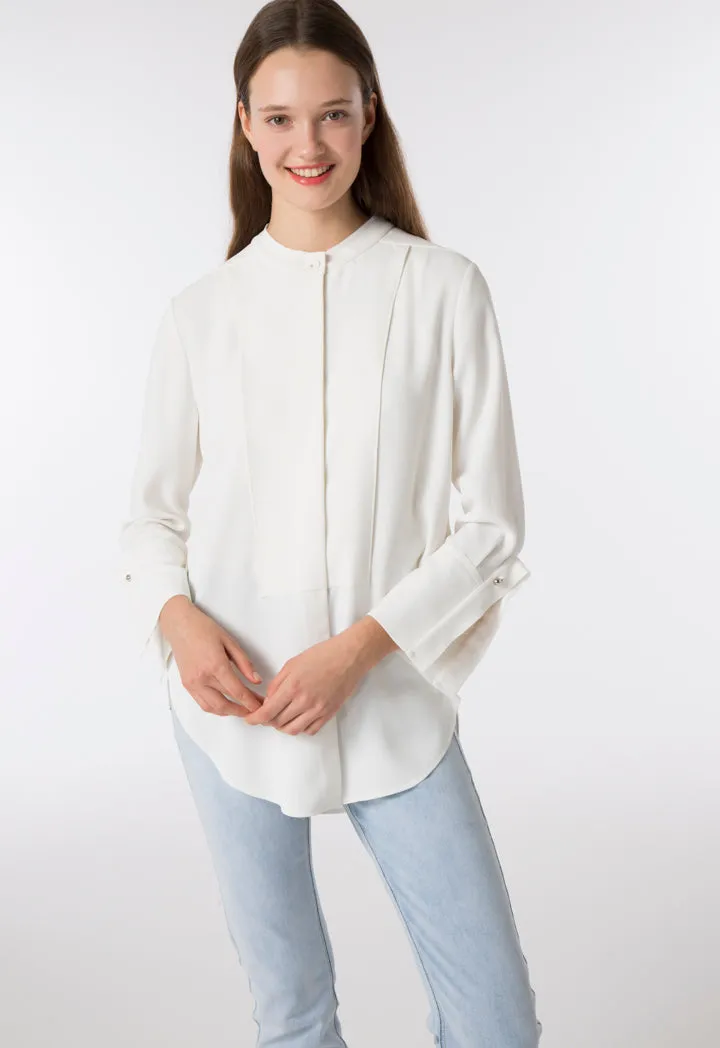 Raw edge Crepe Shirt