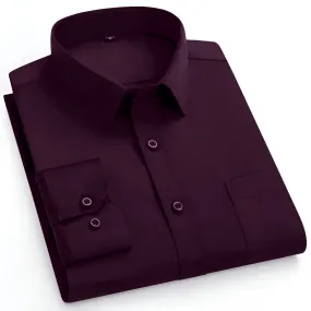 Single Pocket Formal Shirts - Wine