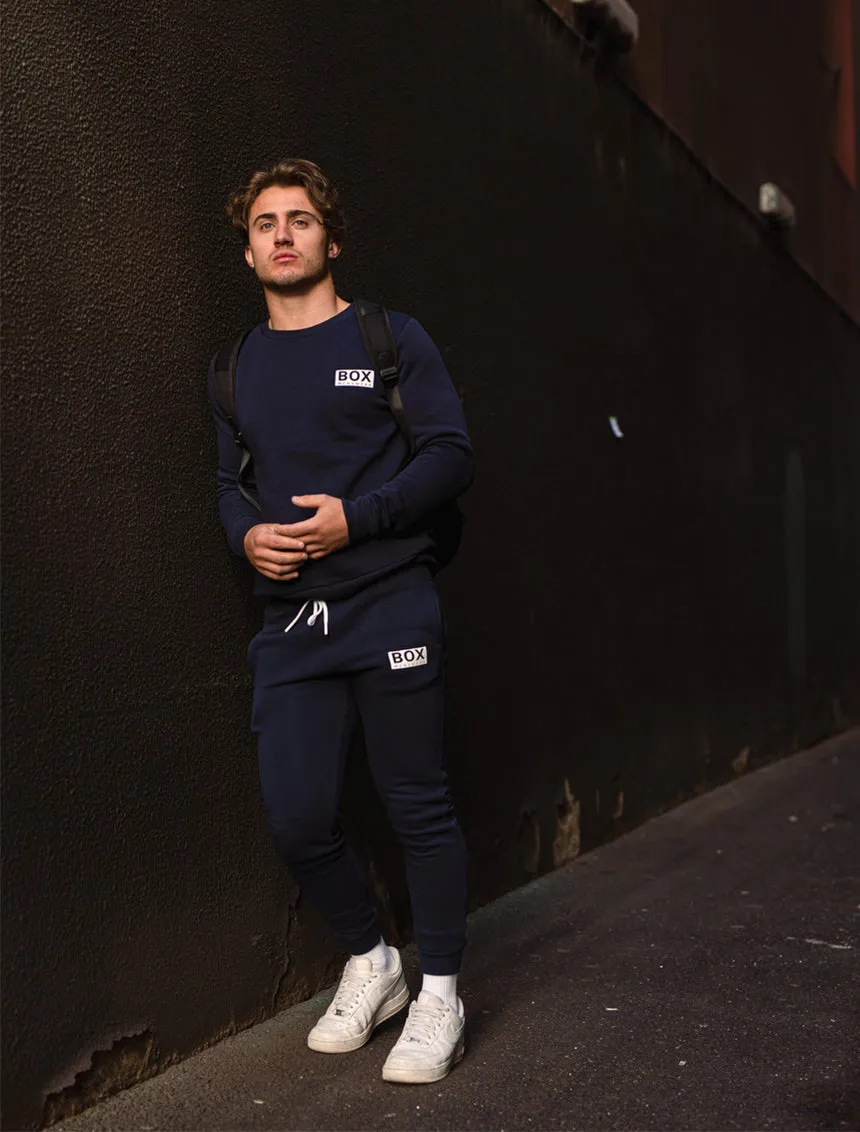 Slim Fit Fleece Jogging Bottoms - Navy