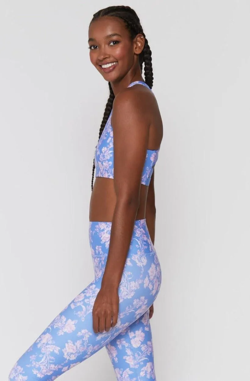 Spiritual Gangster Studio Eco Jersey Sports Bra in Jacaranda Print