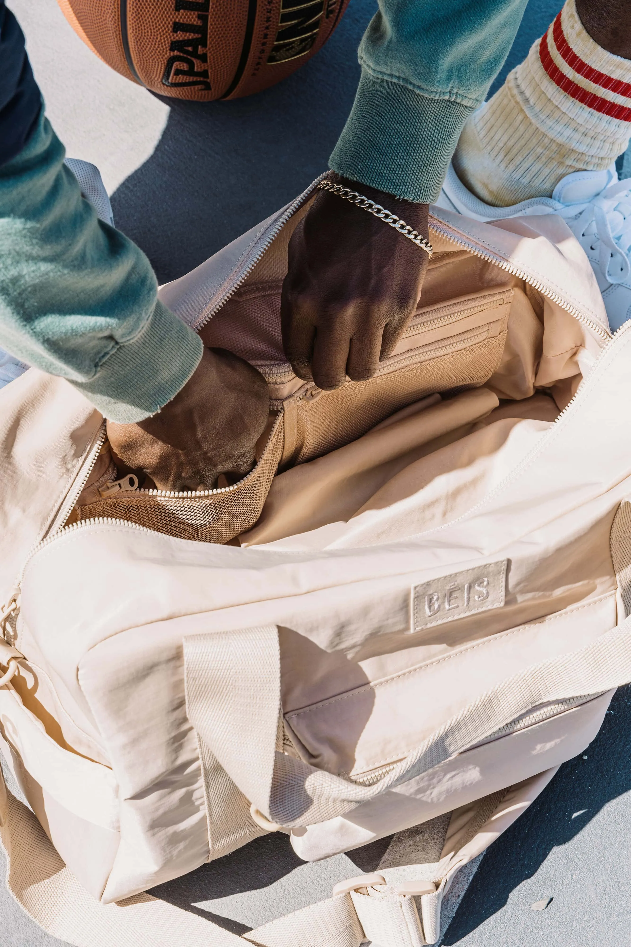 The Sport Duffle in Beige