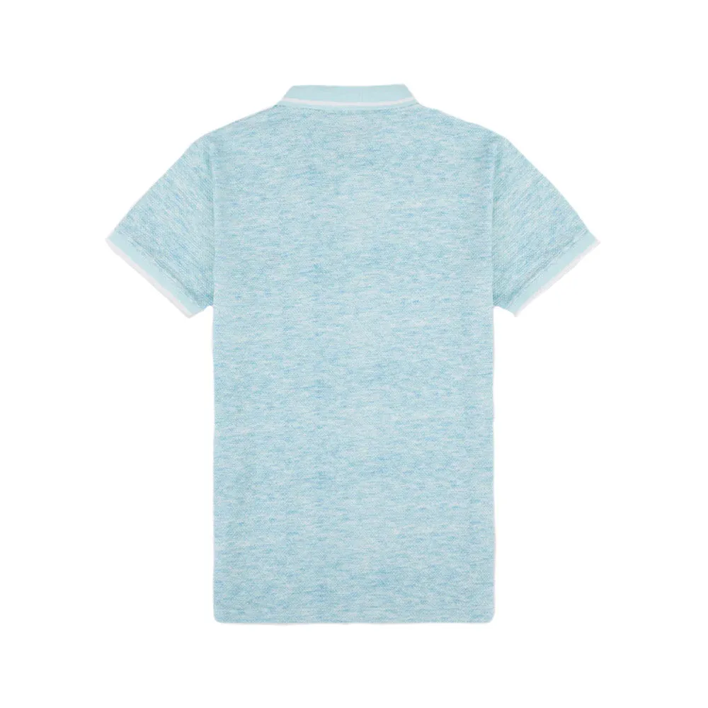 Walker & Hunt Textured Polo | Aqua Blue