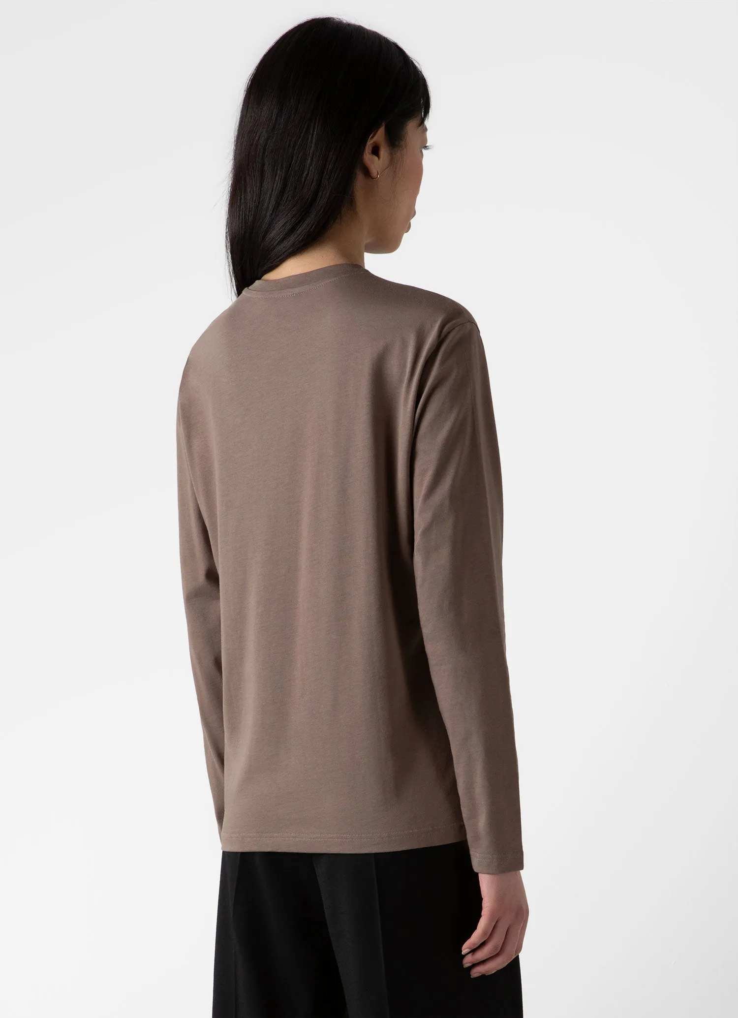 Women's Long Sleeve Boy Fit T-shirt in Cedar