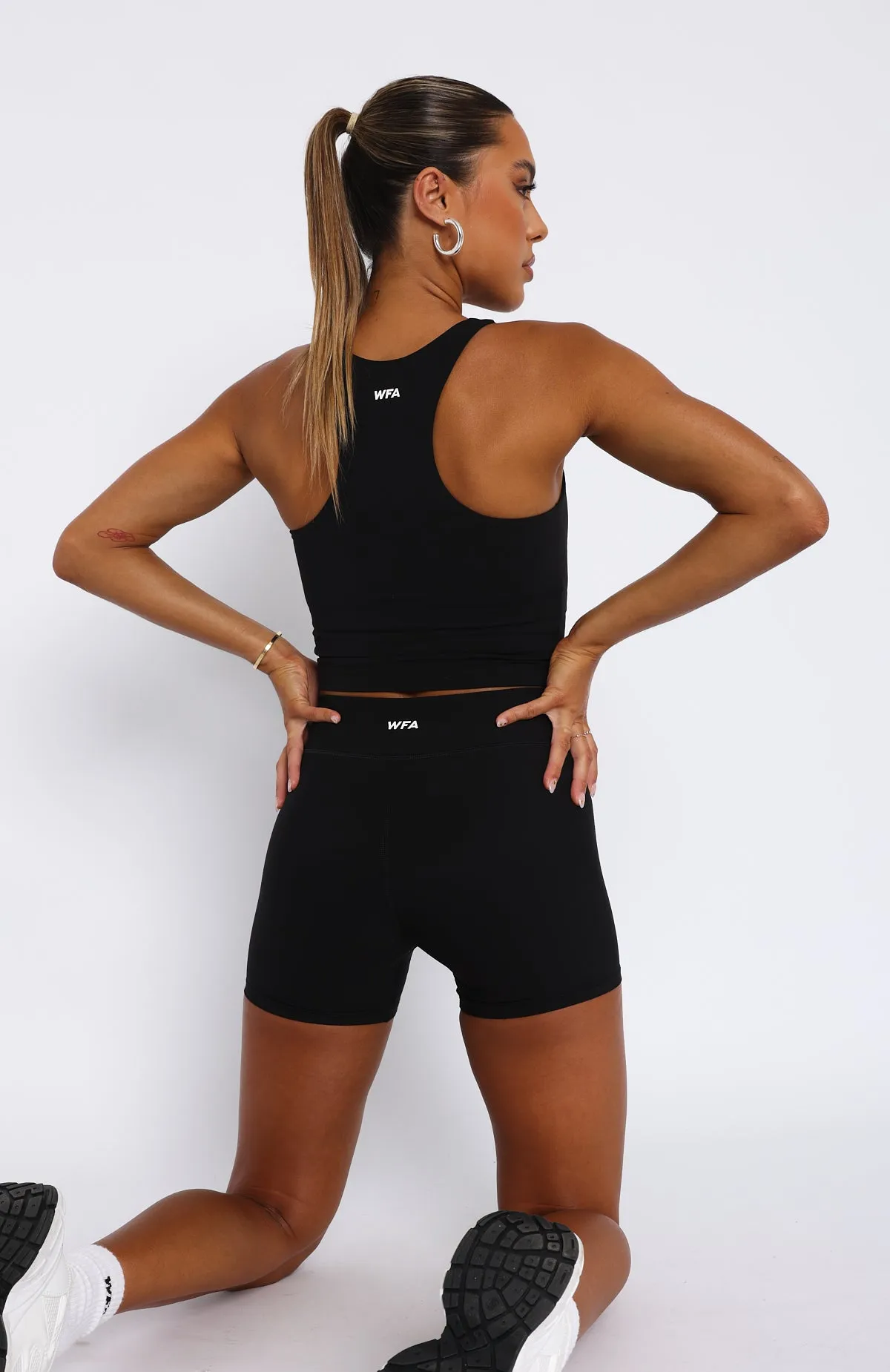 Won't Give Up Cross Front Shorts Black